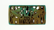 Spacer with Hathor head, Faience