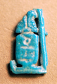 Fragmentary Cartouche Amulet, Faience