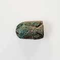 Fish Design Amulet Inscribed with the cartouche of Queen Ahmose Nefertari, Steatite (glazed)