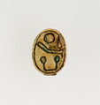 Scarab Inscribed with the Throne Name of Amtenhotep I, Steatite, glazed