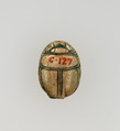 Scarab Inscribed with the Throne Name of Amtenhotep I, Steatite, glazed