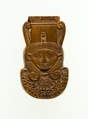 Hathor / Bat emblem, Elephant ivory, blue pigment