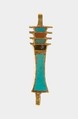 Jewelry element in the form of a djed pillar, Gold, carnelian, turquoise, lapis lazuli