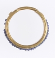 Beaded Penannular Earring, Gold, lapis-lazuli