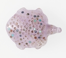 A small inlaid sculpture of a soft-shelled turtle, Amethyst, turquoise, lapis-lazuli, carnelian, adhesive