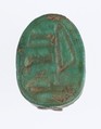 Scarab Inscribed  With the Name Amenhotep, Green glazed steatite