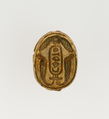 Scarab Inscribed with the Throne Name of Thutmose I, Steatite, glazed