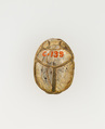 Scarab Inscribed with the Throne Name of Thutmose I, Steatite, glazed