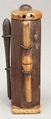 Kohl tube and stick, Wood, ebony, ivory, copper