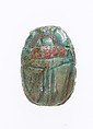 Scarab Inscribed For the Scribe Djehutymose, Green glazed steatite