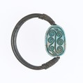 Scarab ring, Steatite (glazed), silver wire