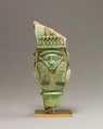 Bat / Hathor emblem from a sistrum, Faience