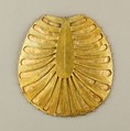 Disk Made of Two Sheets of Gold, One Concave the Other  Decorated with Feathers or Palm Fronds, Gold