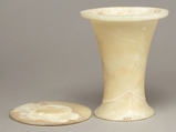 Large Ointment Jar with Lid, Travertine (Egyptian alabaster)