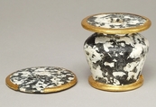 Kohl Jar, Diorite, gold leaf