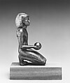 Ritual Statuette of Thutmose III, Black bronze, gold inlay