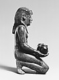 Kneeling statuette of King Amasis, Bronze, precious metal inlay and leaf