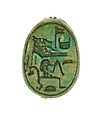 Scarab Inscribed for the God's Wife Hatshepsut, Steatite (glazed)