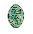 Cowroid Seal Amulet Inscribed for the God's Wife Hatshepsut, Steatite (glazed)