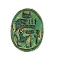 Scarab Inscribed for the [God's] Wife Hatshepsut, Living, Steatite (glazed)