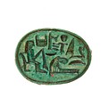 Scarab Inscribed for the God's Wife Hatshepsut, Given Life Forever, Steatite (glazed)