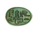 Scarab Inscribed Hatshepsut, Living Forever, Steatite (glazed)