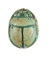 Scarab Inscribed Hatshepsut United with Amun, Steatite (glazed)
