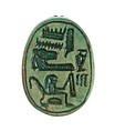 Scarab Inscribed Hatshepsut United with Amun, Steatite (glazed)