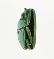 Scarab Inscribed with the Name Maatkare (Hatshepsut) Flanked by Two Red Crowns, Steatite (glazed)