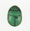 Scarab Inscribed with the Name Maatkare (Hatshepsut) Flanked by Two Red Crowns, Steatite (glazed)