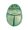 Scarab Inscribed with the Name Maatkare (Hatshepsut) Flanked by Two Red Crowns, Steatite (glazed)