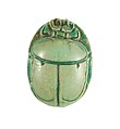 Scarab Inscribed with the Name Maatkare (Hatshepsut) with a Falcon Above, Steatite (glazed)