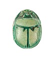 Scarab Inscribed Maatkare (Hatshepsut), She Lives, Steatite (glazed)