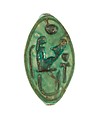Cowroid Seal Inscirbed for Maatkare, Steatite (glazed)