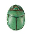 Scarab Inscribed for the Perfect God Maatkare (Hatshepsut), Flanked by Two Red Crowns, Steatite (glazed)