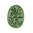 Scarab Inscribed for the King of Upper and Lower Egypt Maatkare (Hatshepsut), Steatite (glazed)