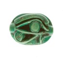 Wadjet-eye Stamp Seal inscribed "Maatkare, Beloved of Amun", Steatite (glazed)