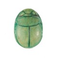 Scarab Inscribed Lord of the Two Lands Maatkare Above a Papyrus Thicket, Steatite (glazed)