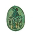 Scarab Inscribed Perfect God, Lord of the Two Lands Maatkare (Hatshepsut), Given Life Forever, Steatite (glazed)