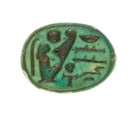 Scarab Inscribed Lord of the Two Lands Maatkare (Hatshepsut), Living Forever, Steatite (glazed)