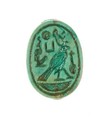 Scarab Inscribed Perfect Horus Maatkare (Hatshepsut), Steatite (glazed)