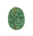 Scarab Lord of the Two Lands Maatkare (Hatshepsut), with Nekhbet Vulture Wearing the Double Crown, Steatite (glazed)
