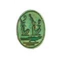 Scarab Inscribed King of Upper and Lower Egypt, Sobek Crocodile, Steatite (glazed)