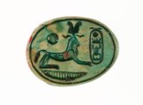 Scarab Inscribed with the Throne Name of Thutmose III, Steatite (glazed)