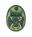 Scarab Inscribed with the Throne Name of Thutmose III, Steatite (glazed)