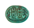 Scarab Inscribed with the Throne Name of Thutmose III, Steatite (glazed)