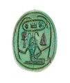 Scarab Inscribed with the Throne Name of Thutmose III, Steatite (glazed)
