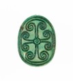 Scarab Inscribed with a Geometric Pattern, Steatite (glazed)