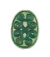 Scarab Inscribed with a Geometric Pattern, Steatite (glazed)