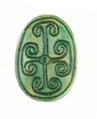 Scarab Inscribed with a Geometric Pattern, Steatite (glazed)